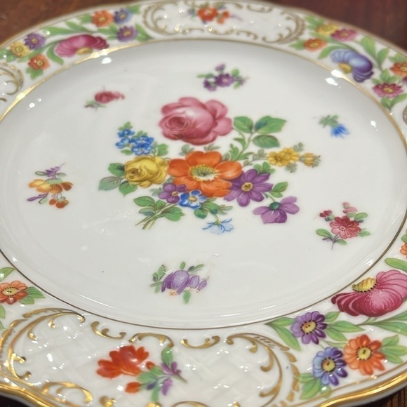 60s Schumann Bavaria Germany Dresner Floral Art Salad Plate 7 3/4” Diameter - Picture 4 of 4